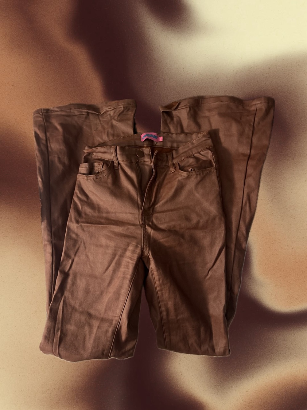 Edikted Brown High-Waist leather pants